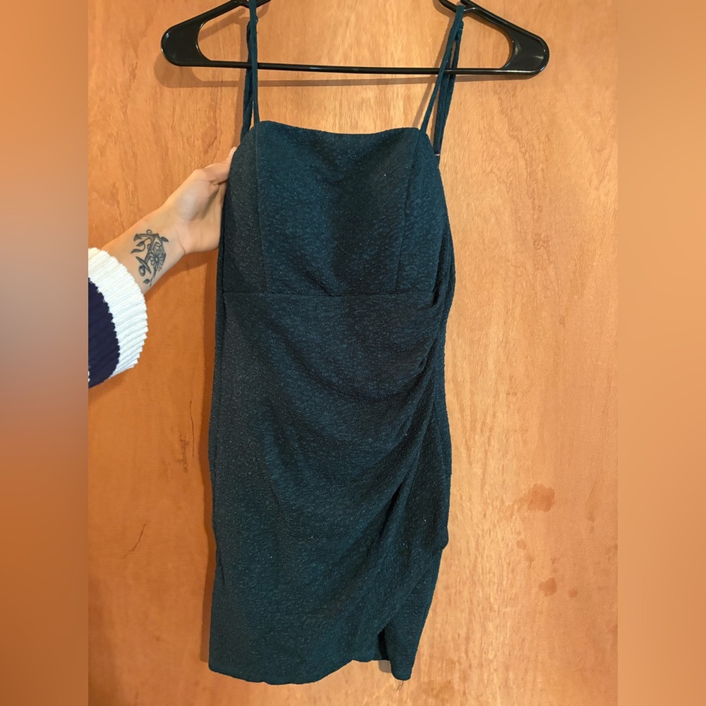 Crystal Doll Dark Teal Mini Dress